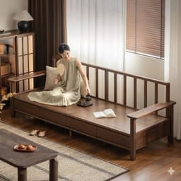 Ghế sofa gỗ tự nhiên có ngăn kéo VUADECOR VS131 3