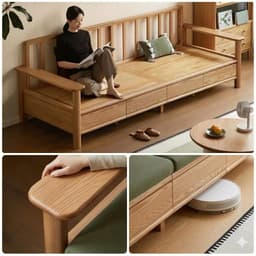 Ghế sofa gỗ tự nhiên có ngăn kéo VUADECOR VS131 8