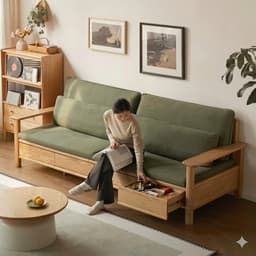 Ghế sofa gỗ tự nhiên có ngăn kéo VUADECOR VS131 2