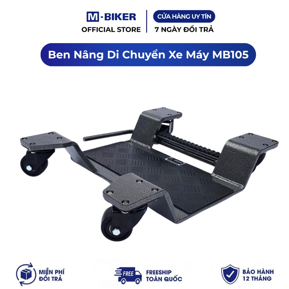 Ben Nâng MB105 Di Chuyển Xe Máy M-Biker MB105 | Dụng Cụ Nâng Xe, Bánh Xe Chịu Lực, Sơn Tĩnh Điện