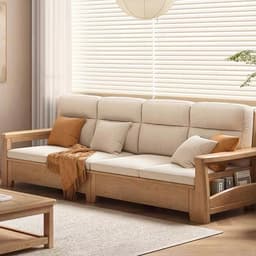 Ghế sofa gỗ tự nhiên đệm nỉ, da VUADECOR VS133 2