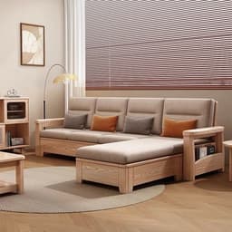 Ghế sofa gỗ tự nhiên đệm nỉ, da VUADECOR VS133 8