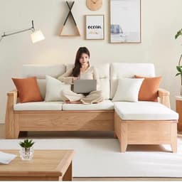 Ghế sofa gỗ tự nhiên đệm nỉ, da VUADECOR VS133 6