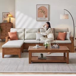 Ghế sofa gỗ tự nhiên đệm nỉ, da VUADECOR VS133 7