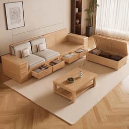 Bộ Ghế sofa gỗ tự nhiên có ngăn để đồ VUADECOR VS134 3