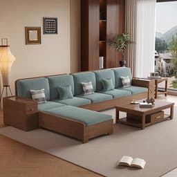 Bộ Ghế sofa gỗ tự nhiên có ngăn để đồ VUADECOR VS134 8