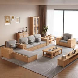 Bộ Ghế sofa gỗ tự nhiên có ngăn để đồ VUADECOR VS134 9