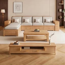Bộ Ghế sofa gỗ tự nhiên có ngăn để đồ VUADECOR VS134 2