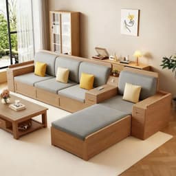 Bộ Ghế sofa gỗ tự nhiên có ngăn để đồ VUADECOR VS134 5