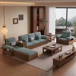 Bộ Ghế sofa gỗ tự nhiên có ngăn để đồ VUADECOR VS135 6
