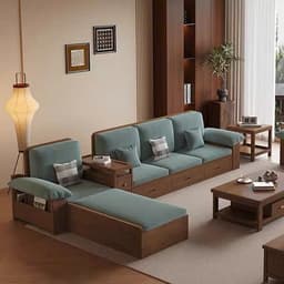 Bộ Ghế sofa gỗ tự nhiên có ngăn để đồ VUADECOR VS135 7