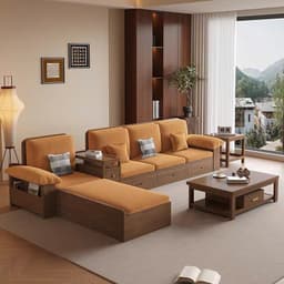 Bộ Ghế sofa gỗ tự nhiên có ngăn để đồ VUADECOR VS135 5
