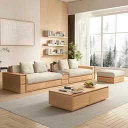 Bộ Ghế sofa gỗ tự nhiên có ngăn kéo VUADECOR VS136 4