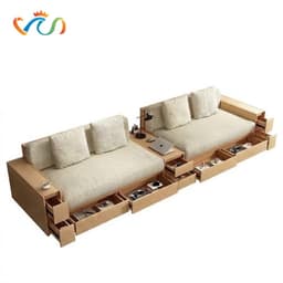 Bộ Ghế sofa gỗ tự nhiên có ngăn kéo VUADECOR VS136 1