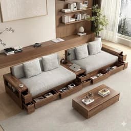 Bộ Ghế sofa gỗ tự nhiên có ngăn kéo VUADECOR VS136 8