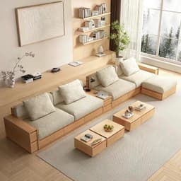 Bộ Ghế sofa gỗ tự nhiên có ngăn kéo VUADECOR VS136 3