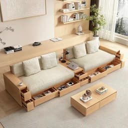 Bộ Ghế sofa gỗ tự nhiên có ngăn kéo VUADECOR VS136 2