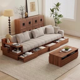 Bộ Ghế sofa gỗ tự nhiên có ngăn kéo VUADECOR VS137 7