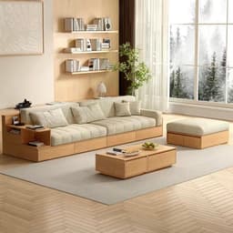 Bộ Ghế sofa gỗ tự nhiên có ngăn kéo VUADECOR VS137 3