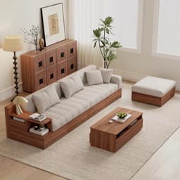 Bộ Ghế sofa gỗ tự nhiên có ngăn kéo VUADECOR VS137 8