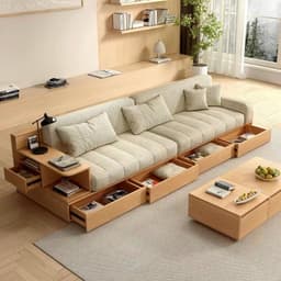 Bộ Ghế sofa gỗ tự nhiên có ngăn kéo VUADECOR VS137 5