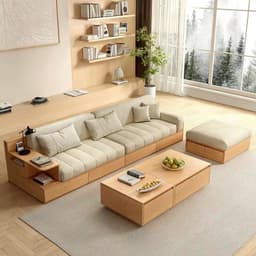 Bộ Ghế sofa gỗ tự nhiên có ngăn kéo VUADECOR VS137 2