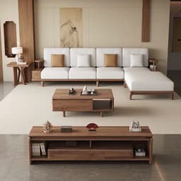 Bộ Ghế sofa gỗ tự nhiên có kệ để đồ VUADECOR VS138 4