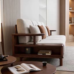 Bộ Ghế sofa gỗ tự nhiên có kệ để đồ VUADECOR VS138 6