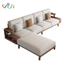 Bộ Ghế sofa gỗ tự nhiên có kệ để đồ VUADECOR VS138 1