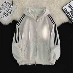 Áo Khoác Nỉ Bông 3 Sọc Nam Nữ From Rộng APT Unisex Áo Khoác Thể Thao Chất Vải Nỉ Bông Dày 8
