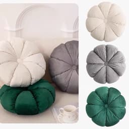 [Hàng sẵn] Gối tựa lưng sofa đệm tròn ngồi bệt hình bí ngô bánh xe sang chảnh, vải nhung cao cấp 4