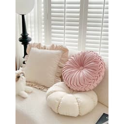 [Hàng sẵn] Gối tựa lưng sofa đệm tròn ngồi bệt hình bí ngô bánh xe sang chảnh, vải nhung cao cấp 5
