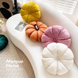 [Hàng sẵn] Gối tựa lưng sofa đệm tròn ngồi bệt hình bí ngô bánh xe sang chảnh, vải nhung cao cấp 7