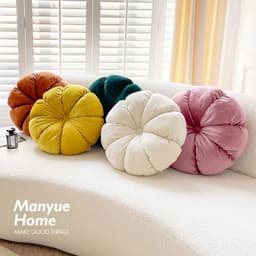 [Hàng sẵn] Gối tựa lưng sofa đệm tròn ngồi bệt hình bí ngô bánh xe sang chảnh, vải nhung cao cấp 8