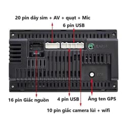 Phụ kiện cho màn Android có bán lẻ: Dây nguồn, Dây sim AV có quạt, Ăng ten 4G, Dây USB, Dây cam lùi 9