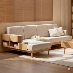 Bộ Ghế sofa góc gỗ tự nhiên VUADECOR VS139 5