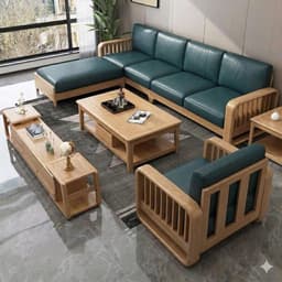 Bộ Ghế sofa gỗ tự nhiên VUADECOR VS140 6