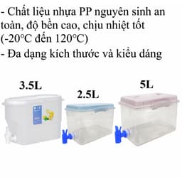 Bình Nước Có Vòi, Bình Nước Nhựa Việt Nhật 2.5L 3.5L 5L Để Ngăn Mát Tủ Lạnh Mã 6785/6628 - DOMUS 2
