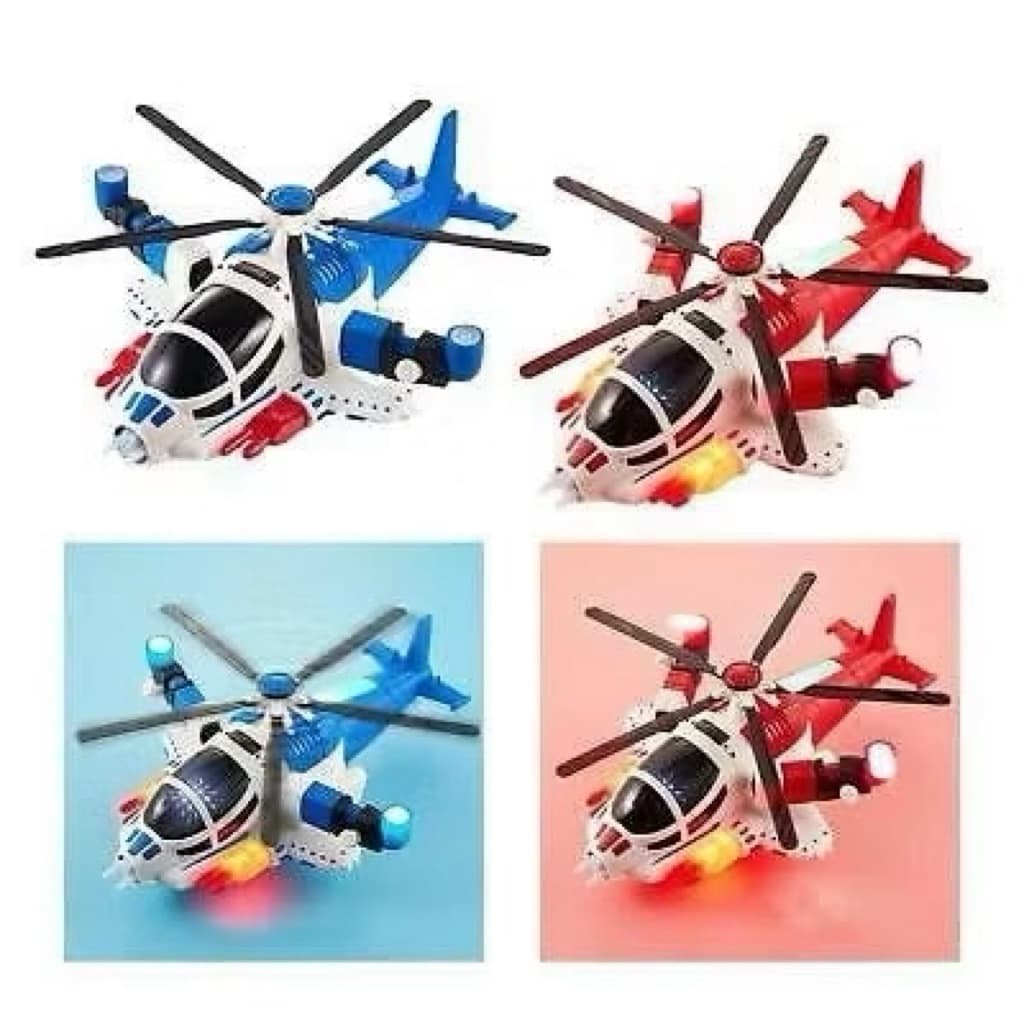 Đồ chơi máy bay trực thăng dùng pin nhạc đèn xoay 360 độ