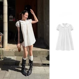 Váy babydoll cổ sen tay phồng kèm quần hot trend VANISA VKQ99 7