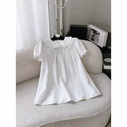 Set váy nữ babydoll kèm quần cổ sen tay phồng form rộng trắng tinh khôi siêu hot BYN BYN VKQ99 7