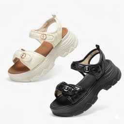 Sandal Nữ BITI'S  size 35-40 Quai hậu Da cao cấp đính khuy trẻ trung đế PU êm chân BPW008200 1