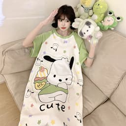 Váy ngủ big size nữ 60-100Kg đầm ngủ mặc nhà in hoạt hình cute dễ thương  TOZZO VS11 4