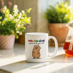 Ly Cốc Sứ Nhà Bơ In Chữ Cuộc Sống Hối Hả Hình Cappypara Dễ Thương Quà Tặng Bạn Bè Đồng Nghiệp Vui Nhộn Hài Hước 4