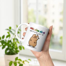 Ly Cốc Sứ Nhà Bơ In Chữ Cuộc Sống Hối Hả Hình Cappypara Dễ Thương Quà Tặng Bạn Bè Đồng Nghiệp Vui Nhộn Hài Hước 5