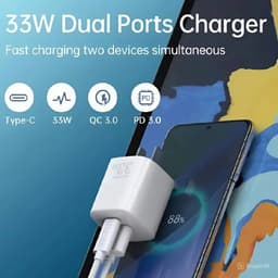 Cáp Sạc Nhanh 33w 2 Cổng Sạc Type C - USB, Củ Zin Sạc  Không Nóng Máy 3