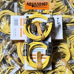 [ BẢN NÂNG CẤP] Dây Sạc Nhanh 4 Đầu Chất Liệu Silicon, Kết Nối Tay Cầm Chơi Game Đa Năng 240W, Đầu Sạc Bọc Thép Siêu Bền 6