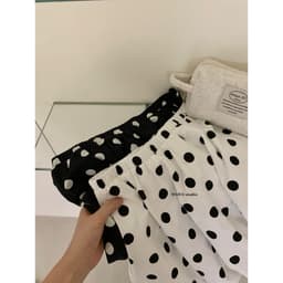 𝑨𝒏𝒏 𝑺𝒕𝒖𝒅𝒊𝒐 𝐖𝐆𝐖𝐄/Chân Váy Bí Chấm Bi Dáng Chữ A Ngắn 9398, Chân Váy Mini Nữ Cạp Cao Lưng Chun Kèm Quần Trong 6