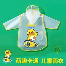🌧️ Áo Mưa Trẻ Em Trong Suốt Hình Vịt Cute – Chống Nước EVA Cao Cấp50 4
