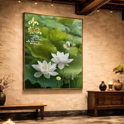 Tranh Tráng Gương HOA SEN VÀNG In UV5D Cao Cấp - Trang Trí Nhà Cửa 7